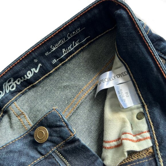 Eddie Bauer Curvy Bootcut Denim Jeans Womens, dark wash, size 2 petite - Picture 9 of 10